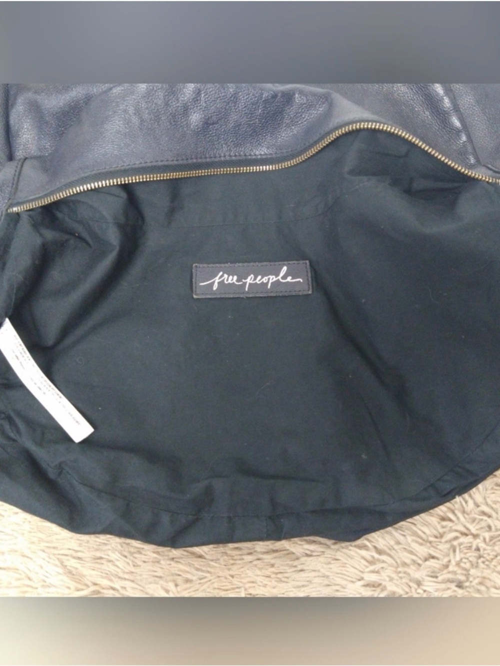 Free People Lilith Black Leather Sling/Shoulder Bag with vintage silver Hardware - Picture 11 of 13